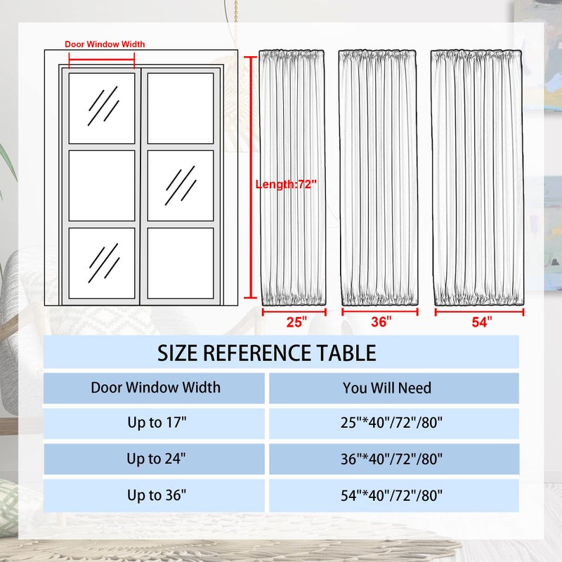 DWCN French Door Curtains â€“ Rod Pocket Thermal Blackout Curtain for Doors with Glass Window, Kitchen and Patio Doors for Privacy, 25 X 72 Inches Long, 1 Curtain Panel with Tieback, Dark Grey - Image 4